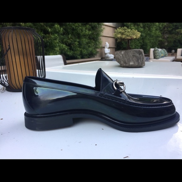 Gucci Other - Gucci Men’s Navy Blue Rubber Horsebit Loafer Shoes
